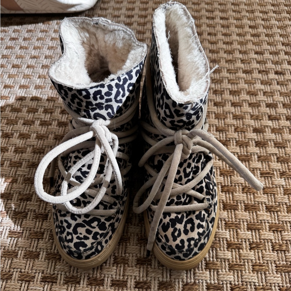 Inuikii classic shearling lined sneaker leopard print size 37